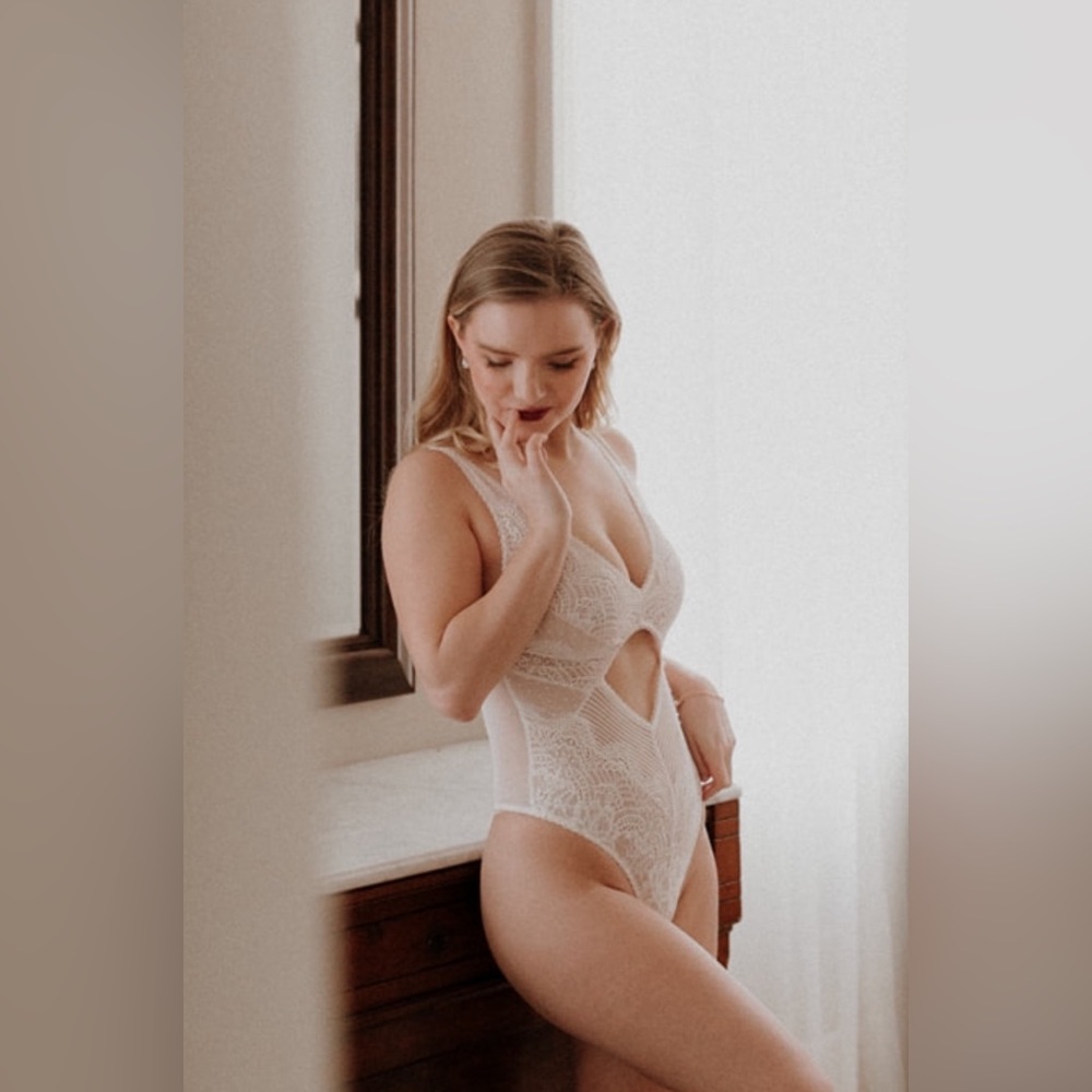 Victoria’s Secret Bridal White Lace Bodysuit